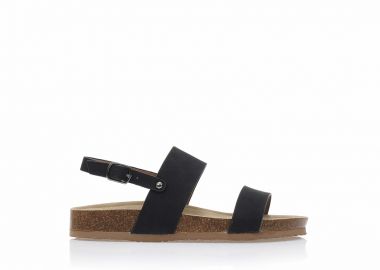 Σανδάλια TSOUKALAS μαύρα δερματίνη με λουράκι στον αστράγαλο ΜΑΥΡΟ - Tsoukalas - 