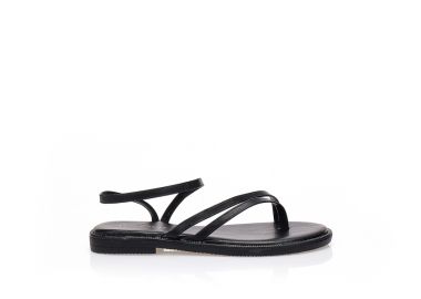 Σανδάλια TSOUKALAS μαύρα με λεπτά λουράκια ΜΑΥΡΟ - Tsoukalas - 
