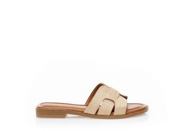 Σανδάλια TSOUKALAS μπεζ δερματίνη με ιδιαίτερο σχέδιο ΜΠΕΖ - Tsoukalas - 