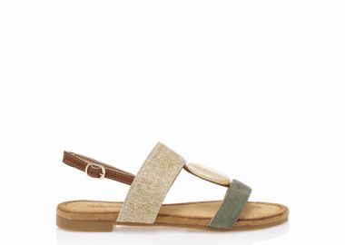 Σανδάλια TSOUKALAS πράσινα σουέτ με κοκκάλινο διακοσμητικό ΠΡΑΣΙΝΟ - Tsoukalas - 