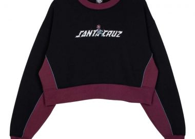SANTA CRUZ Φούτερ λαιμόκοψη Flourish Strip Crew - BLACK-SCA-WCR-0659-BLACK - SANTA CRUZ - 