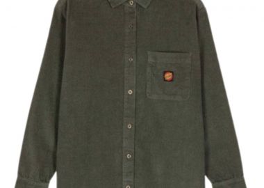 SANTA CRUZ Πουκάμισο Classic Label LS Shirt - ΣΚΟΥΡΟ ΠΡΑΣΙΝΟ-SCA-WTL-1125 - SANTA CRUZ - 