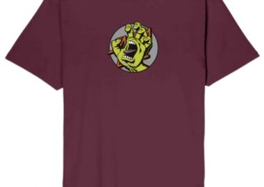 SANTA CRUZ T-Shirts Hand Dot Front T-Shirt - ΒΟΥΡΓΟΥΝΔΙ-SCA-TEE-12741 - SANTA CRUZ - 