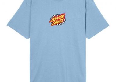 SANTA CRUZ T-Shirts Oval Check Flame Front T-Shirt - Γαλάζιο-SCA-TEE-11404-LIGHT BLUE - SANTA CRUZ - 
