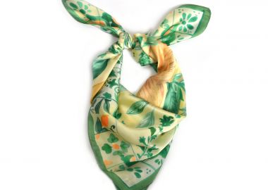 Σατέν φουλάρι με floral print - MAT FASHION - 