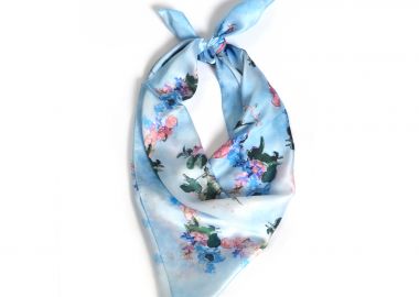 Σατέν φουλάρι με floral print - MAT FASHION - 