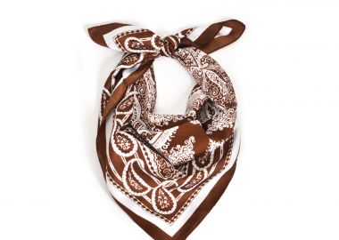 Σατέν φουλάρι με paisley print - MAT FASHION - 