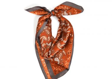 Σατέν φουλάρι με paisley print - MAT FASHION - 