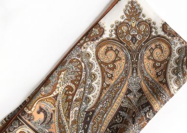 Σατέν φουλάρι με paisley τύπωμα - MAT FASHION - 