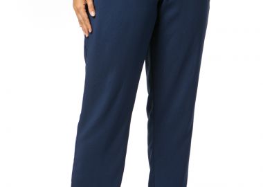 Σατέν κρεπ παντελόνι σε μπλε χρώμα -  - 