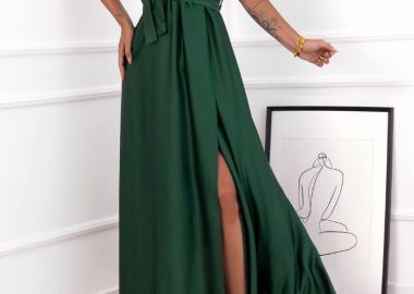 ΣΑΤΕΝ ΜΑΚΡΥ ΦΟΡΕΜΑ ΜΕ ΔΕΣΙΜΟ ΚΥΠΑΡΙΣΣΙ-ANNA LUCIA - fashionroom - 