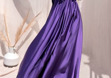 ΣΑΤΕΝ ΜΑΚΡΥ ΦΟΡΕΜΑ ΜΕ ΔΕΣΙΜΟ ΜΩΒ-ANNA LUCIA PURPLE - fashionroom - 