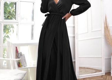 ΣΑΤΕΝ ΜΑΥΡΟ ΜΑΚΡΥ ΦΟΡΕΜΑ-FATALITY BLACK - sense-shop - 