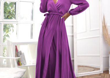 ΣΑΤΕΝ ΜΩΒ ΜΑΚΡΥ ΦΟΡΕΜΑ-FATALITY PURPLE - fashionroom - 