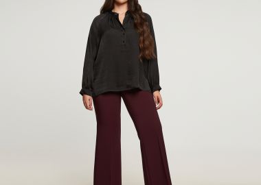 Σατέν μπλούζα με κουμπιά - MAT FASHION - 