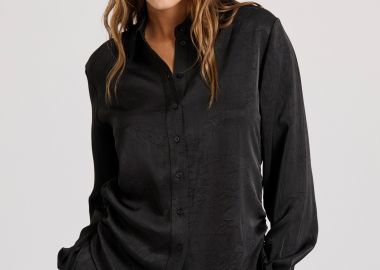 Σατέν πουκάμισο με 3D crinkle εφέ - FUNKY BUDDHA - 