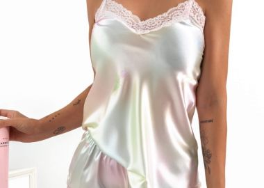 ΣΑΤΕΝ ΠΥΤΖΑΜΕΣ ΛΑΧΑΝΙ ΜΕ ΡΟΖ - BOMBERKA - fashionroom - 