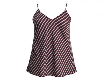 Σατέν ριγέ τοπ με ρυθμιζόμενες τιράντες - MAT FASHION - 