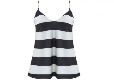 Σατέν ριγέ τοπ με ρυθμιζόμενες τιράντες - MAT FASHION - 