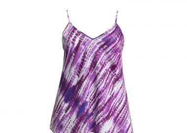 Σατέν τοπ με abstract τύπωμα και ρυθμιζόμενες τιράντες - MAT FASHION - 