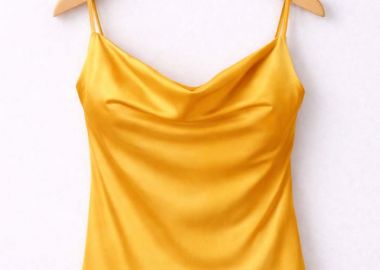 satin draped lingerie top Femina μουσταρδί - PerfectDress.gr - 