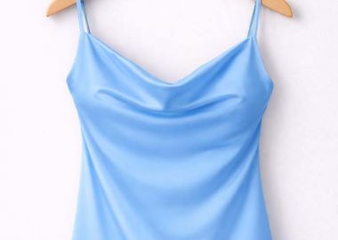 satin draped lingerie top Femina σιέλ - PerfectDress.gr - 