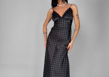 SATIN POLKA DOT DRESS - sense-shop - 