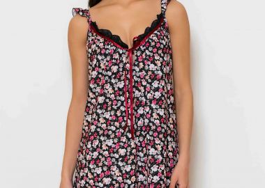 Scherzo γυναικείο νυχτικό αμάνικο με floral print - 5658 Πολύχρωμο - SCHERZO - 
