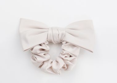 Scrunchie σατέν με φιόγκο - MAT FASHION - 