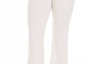 Scuba παντελόνι heavy καμπάνα σε εκρού χρώμα -  - 