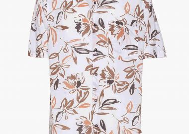 Seinse ανδρικό κοντομάνικο πουκάμισο με floral print - CE937SS 124 Λευκό - SEINSE - 