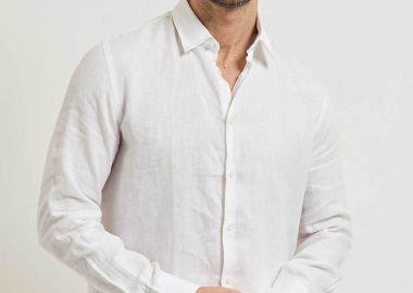 Seinse ανδρικό λινό πουκάμισο μονόχρωμο Regular Fit - CE1081SS 126 Λευκό - SEINSE - 