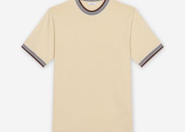 Seinse ανδρικό T-shirt με contrast trims Regular Fit - TE3278SS 126 Μπεζ - SEINSE - 