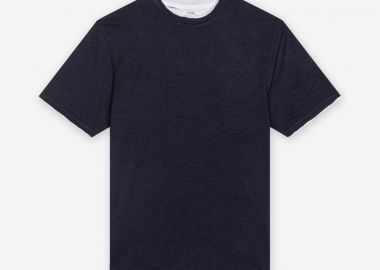 Seinse ανδρικό T-shirt με raw-edge τελειώματα Regular Fit - TE3210SS 126 Μπλε Σκούρο - SEINSE - 