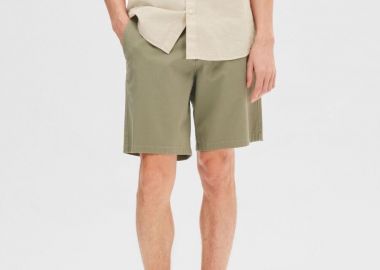 Selected Ανδρική Chino Βερμούδα 16092256 Vetiver Μπέζ - Selected - 