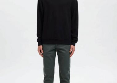 Selected ανδρικό παντελόνι chino μονόχρωμο Slim Fit - 16087663 Πετρόλ - SELECTED - 