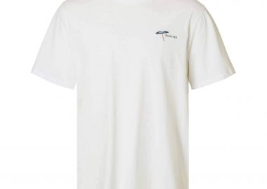 Selected ανδρικό T-shirt με κεντημένο σχέδιο στο στήθος - 16097670 Λευκό - SELECTED - 