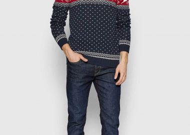 Selected ανδρικό τζιν παντελόνι πεντάτσεπο Slim Fit - 16080594 Μπλε Σκούρο - SELECTED - 