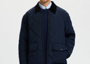 Selected Carlos Ανδρικό Padded Quilted Jacket 16099913 Σκούρο Μπλέ - Selected - 