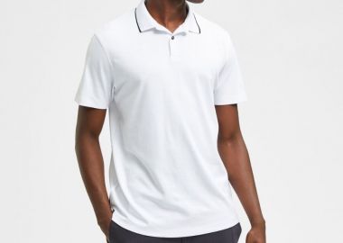 Selected Coolmax® Ανδρική Polo Μπλούζα 16082844 Λευκό - Selected - 