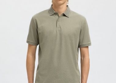 Selected Fave Button Aνδρικό Κοντομάνικο Polo 16099994 Χακί - Selected - 