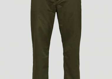 SELECTED HOMME Ανδρικό Χακί Organic Cotton Trousers - SELECTED HOMME - 