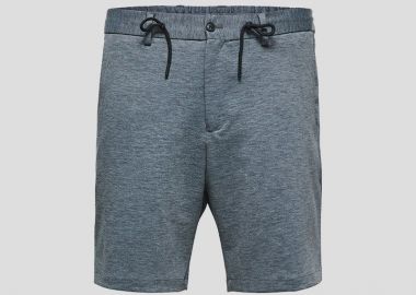 SELECTED HOMME Ανδρικό Γκρι Drawstring Melange Grey Shorts - SELECTED HOMME - 