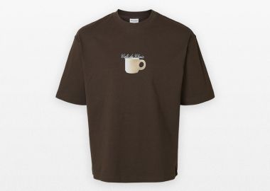 SELECTED HOMME Ανδρικό Καφέ Printed Crewneck T-Shirt - SELECTED HOMME - 