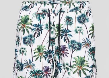 SELECTED HOMME Ανδρικό Λευκό Palm Tree Swimshorts - SELECTED HOMME - 