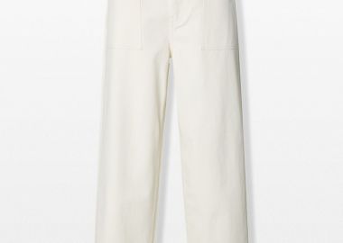 SELECTED HOMME Ανδρικό Λευκό Wide Leg Trousers - SELECTED HOMME - 