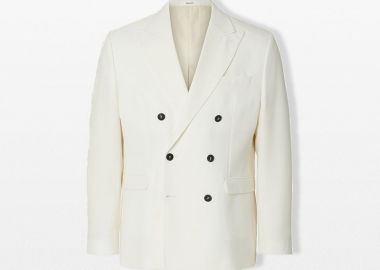 SELECTED HOMME Ανδρικό Λευκό Wool Blend Blazer - SELECTED HOMME - 