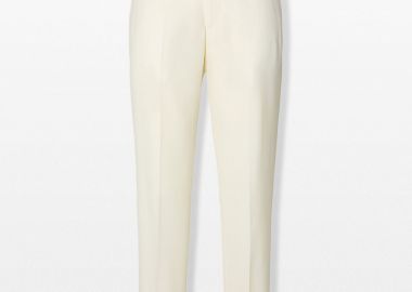 SELECTED HOMME Ανδρικό Λευκό Wool Blend Suit Trousers - SELECTED HOMME - 