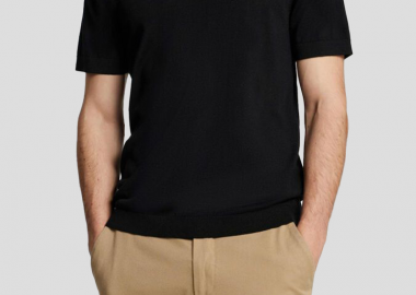 SELECTED HOMME Ανδρικό Μαύρο Merino Wool T-shirt - SELECTED HOMME - 