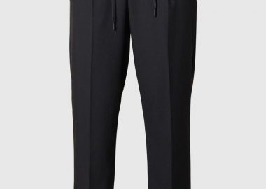 SELECTED HOMME Ανδρικό Μαύρο Pleated Trousers In Black - SELECTED HOMME - 